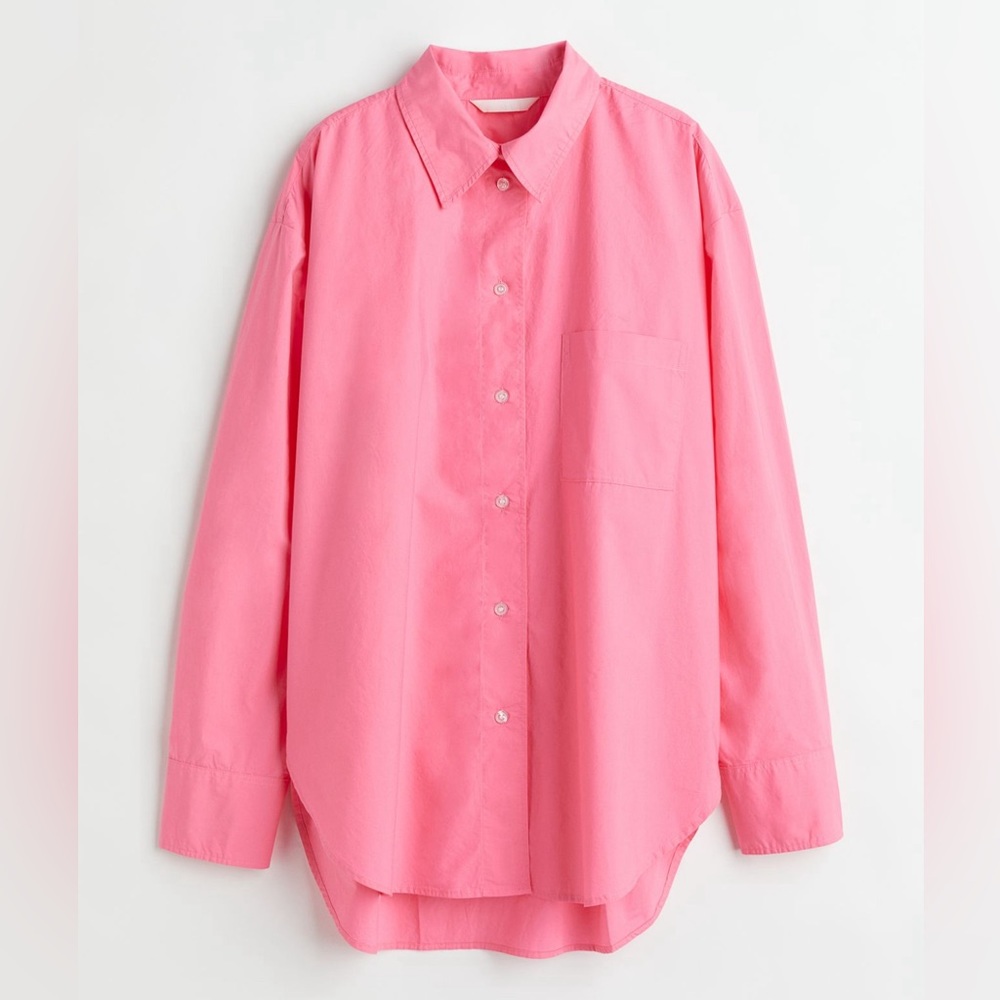 Oversized cotton button down shirt